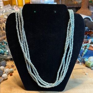 Elegant Mint Green Pearl Necklace